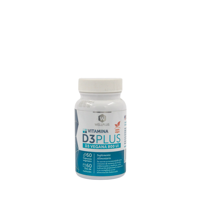 D3 Plus Vegana 800 u.i. Wellplus 60 caps.