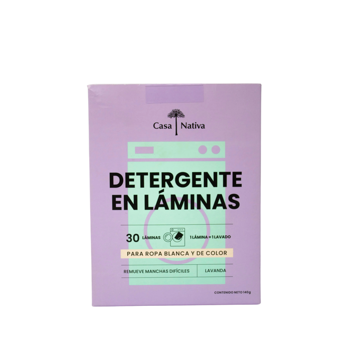 Detergente en laminas casa nativa 30 laminas