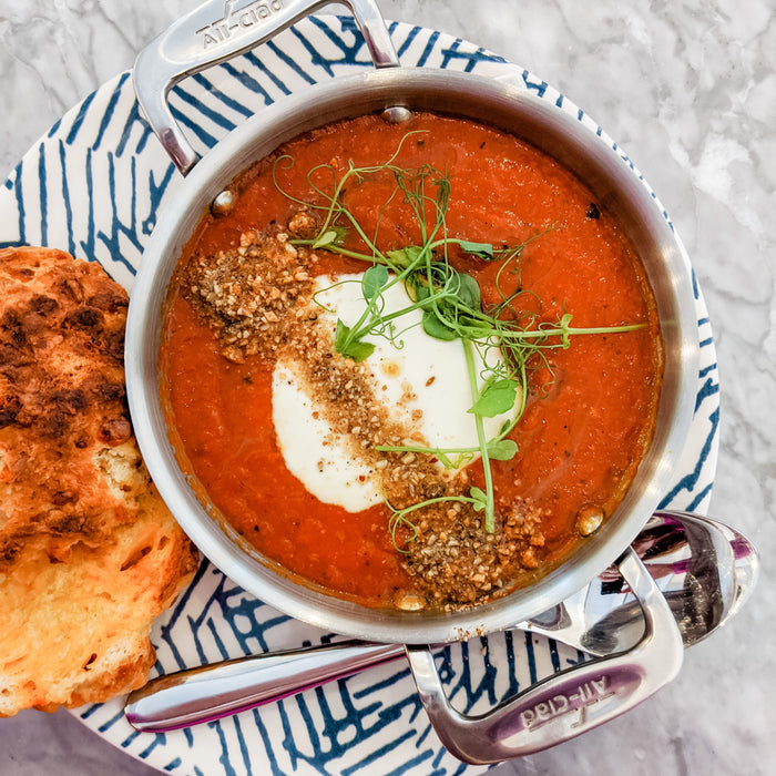 Sopa fría de tomates germinada
