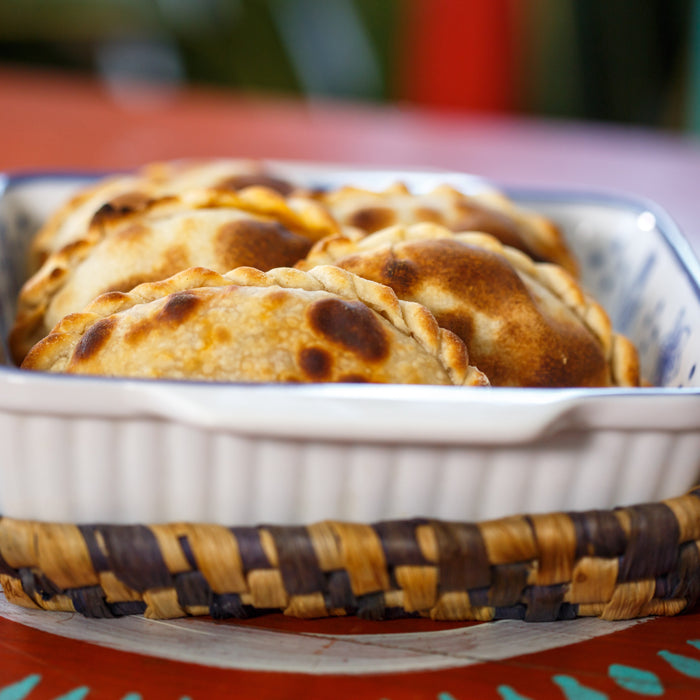 Empanadas de horno con pino de soya y callampas
