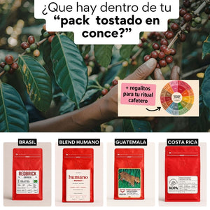 Qué hay dentro del Pack Tostado en Conce: 4 cafés y la Rueda de Sabores de regalo
