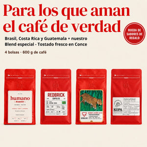 Para los que aman el café de verdad: Brasil, Costa Rica, Guatemala y Blend Humano, 600 g
