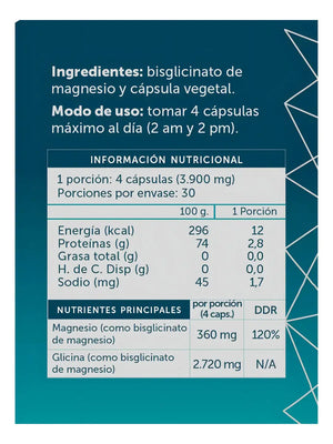 Magnesio Bisglicinato Pure Wellplus 120 cápsulas