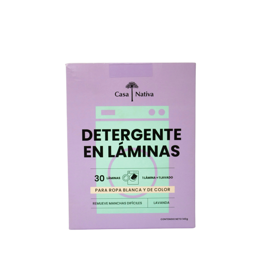 Detergente en laminas casa nativa 30 laminas