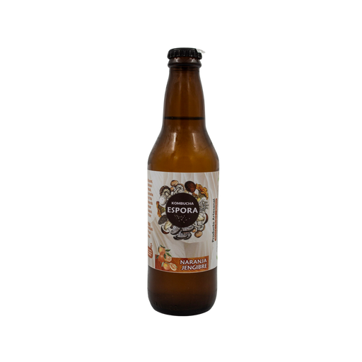 Kombucha naranja jengibre marca Espora