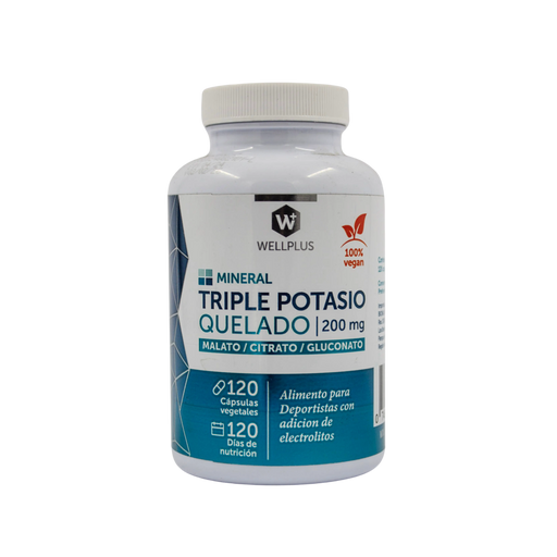 Triple Potasio Quelado Wellplus 120 cápsulas