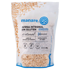 Avena integral instantanea sin gluten Manare, bolsa de 800 g, vegana y sin GMO