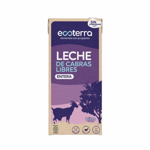Caja de 1 litro de Leche de Cabras Libres entera Ecoterra, sin hormonas rbST