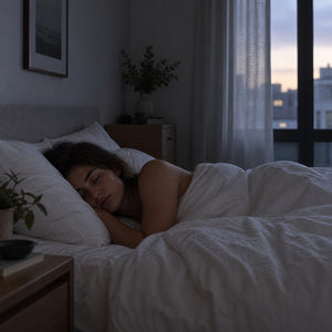 Para dormir: persona durmiendo plácidamente al amanecer