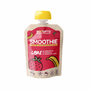 Smoothie Ecoterra de yogurt, platano, fresa y manzana en pouch de 90 g