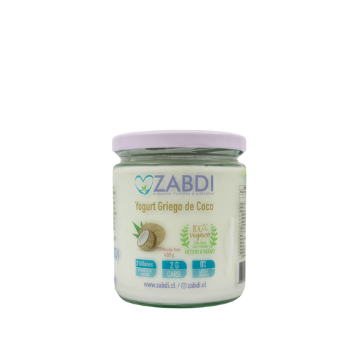 Yogurt Griego Coco Zabdi 450 grs.